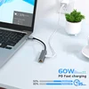 2 in 1 USB C Network Card with PD 60W Fast Charging Port 1000Mbps Type C to Ethernet RJ45 Lan Gigabit Adapter For PC Laptop 5