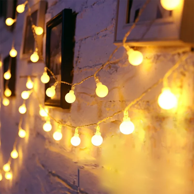

USB/Battery Power LED Ball Garland Lights Fairy String Outdoor Lamp Home Room Christmas Holiday Wedding Party Lights Decoration