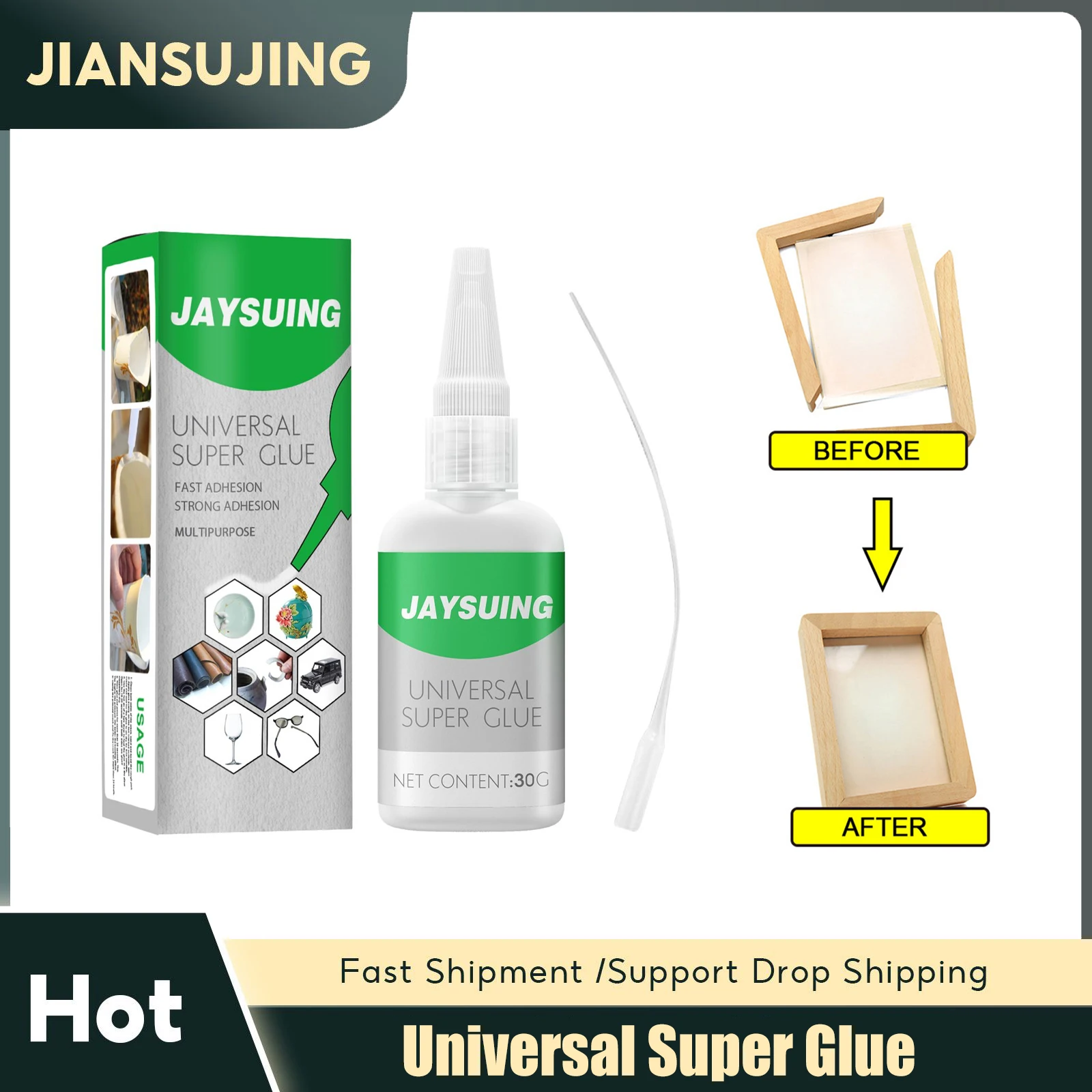 

Universal Super Glue Welding High Strength Oily Ultra-Sticky Quickly Adhesive Magic Plastic Wood Ceramics Metal Soldering Agent