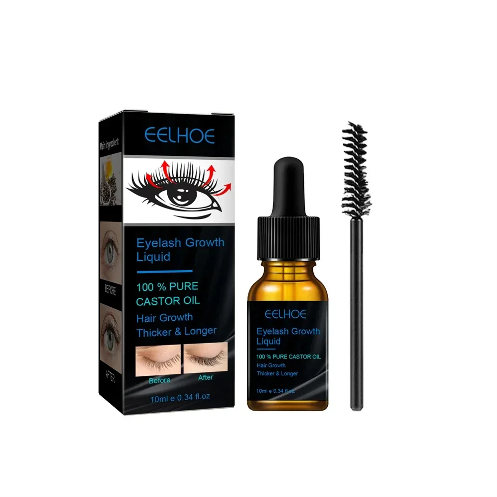 Eyelash Fast Growth Liquid Moisturizing Pure Castor Oil Thicken Eyelashes Lengthening Eyebrow Serum 10ml Eyelashes eyelash growth serum
