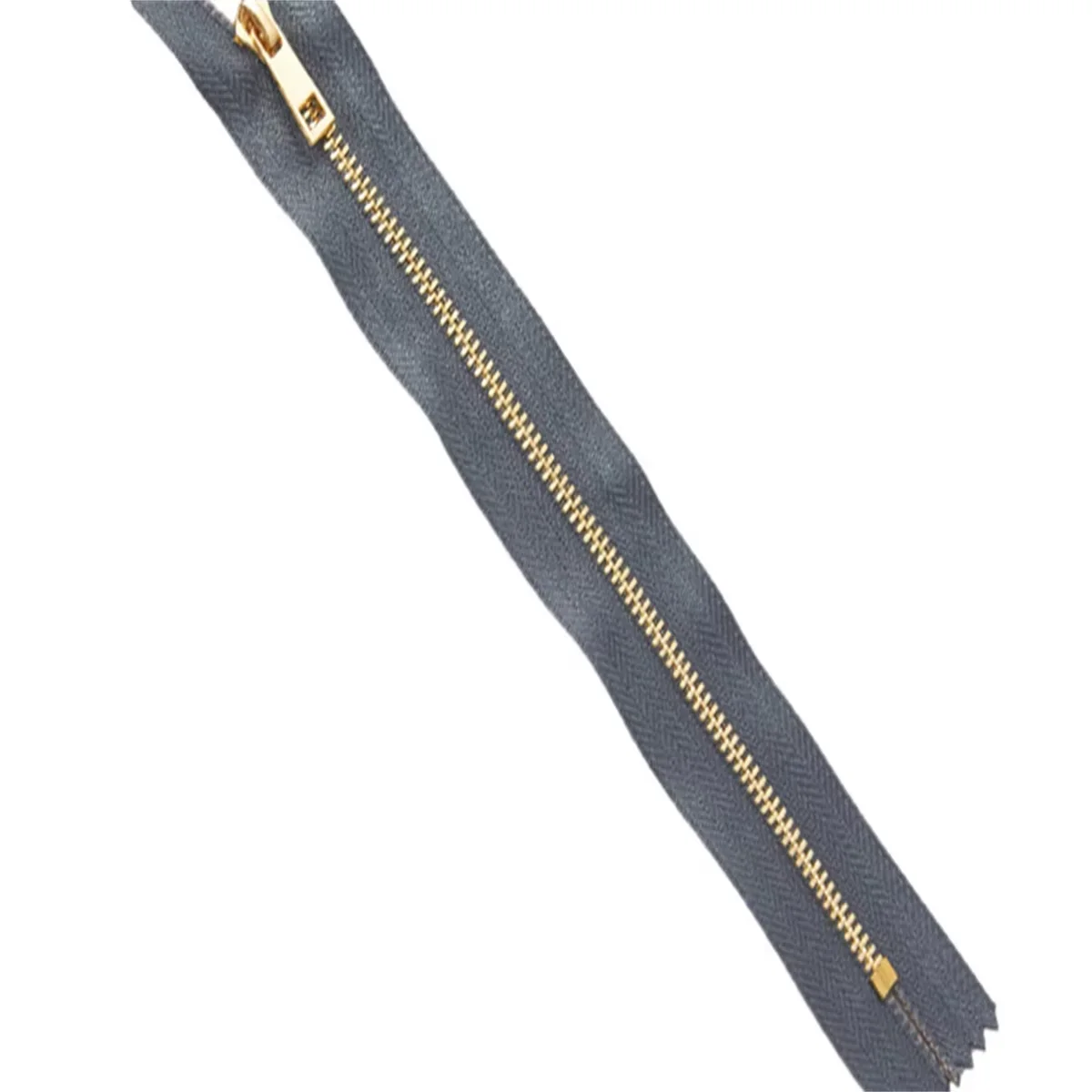 Description Picture 5 of item(5pcs) 3# handmade bag closed tail metal zipper Light gold teeth titanium alloy teeth zipper  20cm