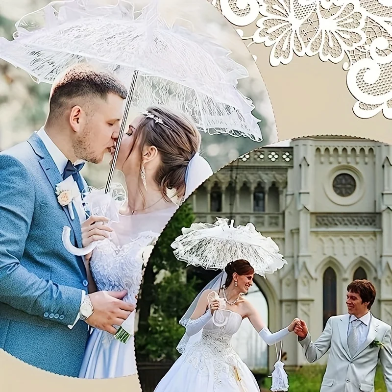 Lace sun umbrella tea party decoration birthday party supplies vintage wedding photography props clothing accessories