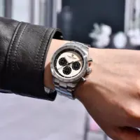 Nouvelles montres PAGANI DESIGN pour hommes 2026, montre à quartz pour hommes, mouvement japonais VK63, montre-bracelet en cristal de saphir, chronographe rétro de voiture de course. 4