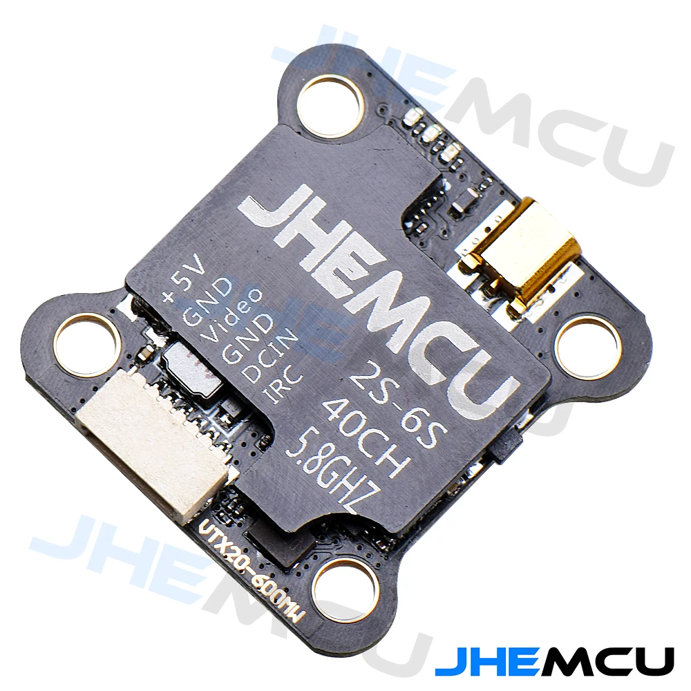 JHEMCU VTX20-600 5.8G 40CH FPV Transmetteur installé sur un drone avec PitMode activé