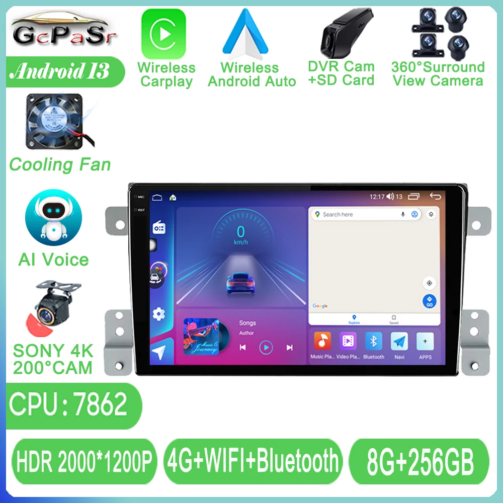 

Carplay Android авто для Suzuki Grand Vitara 3 2005 - 2015 автомобильное радио, мультимедийный плеер, GPS навигация QLED WIFI DSP NO 2 DIN DVD