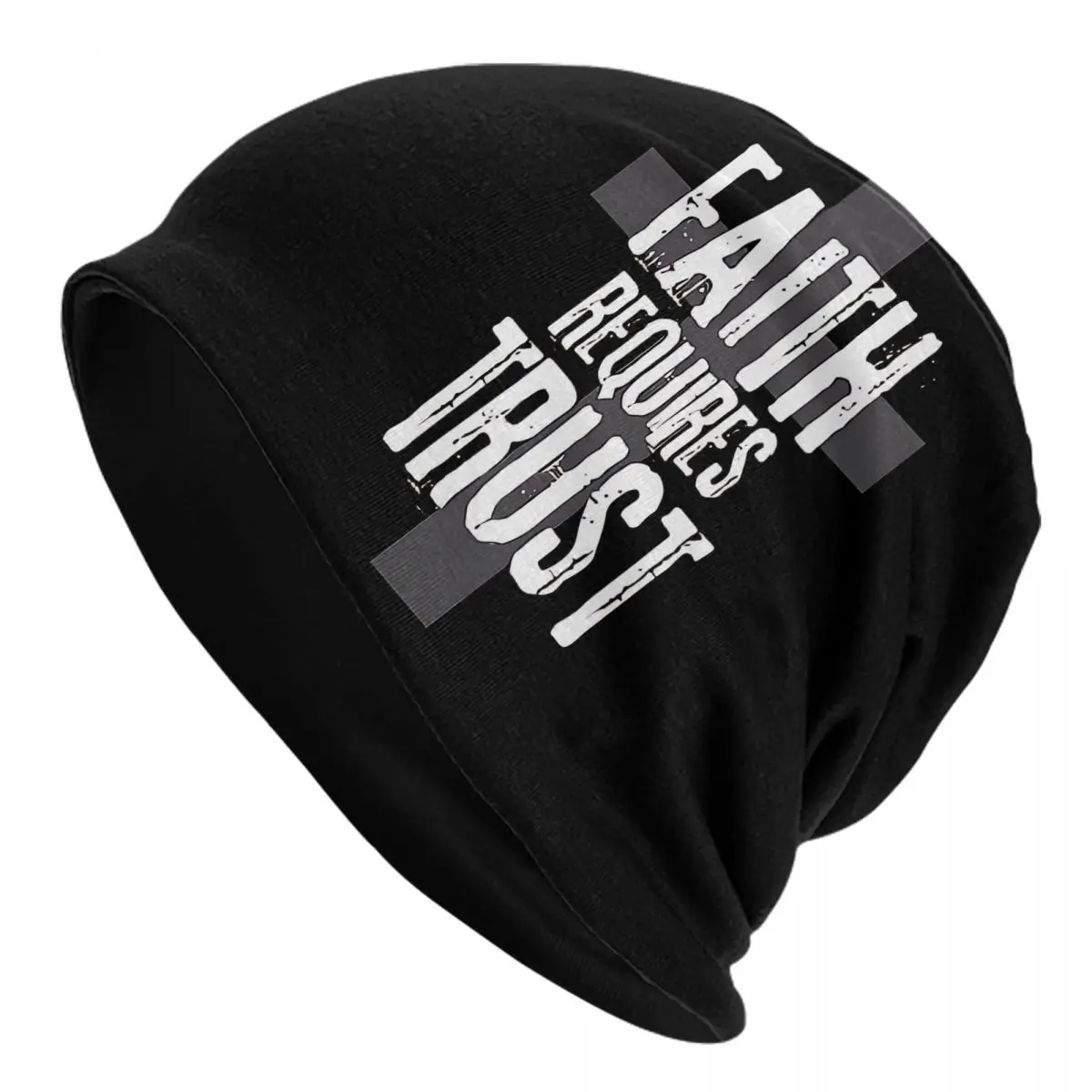 

Faith Requires Trust Bonnet Homme Fashion Thin Skullies Beanies Christian Caps For Men Women Style Hats