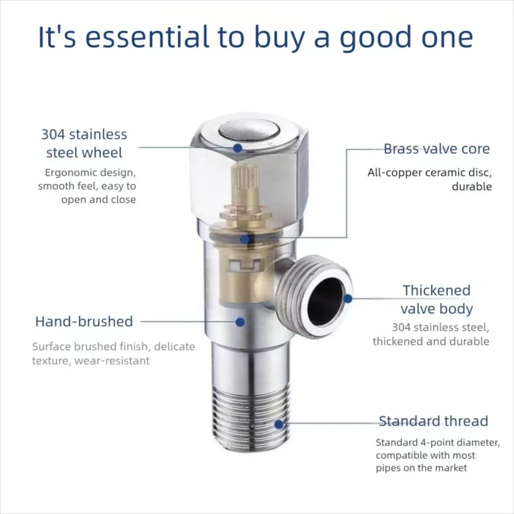 Stainless Steel Hot Cold Water Angle Valve for Bathroom