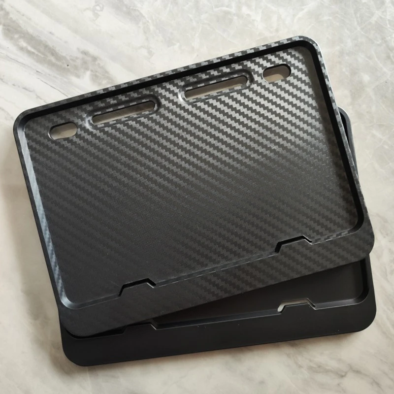 Black/Carbon Texture License Plate Frames License Plate Holders Universal Motorcycle Rustproof For Front Rear