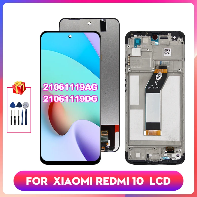 

6.5” Original For Xiaomi Redmi 10 LCD Touch Panel Screen Digitizer Assembly Pantalla For Redmi 10 21061119AG/DG Display Replace
