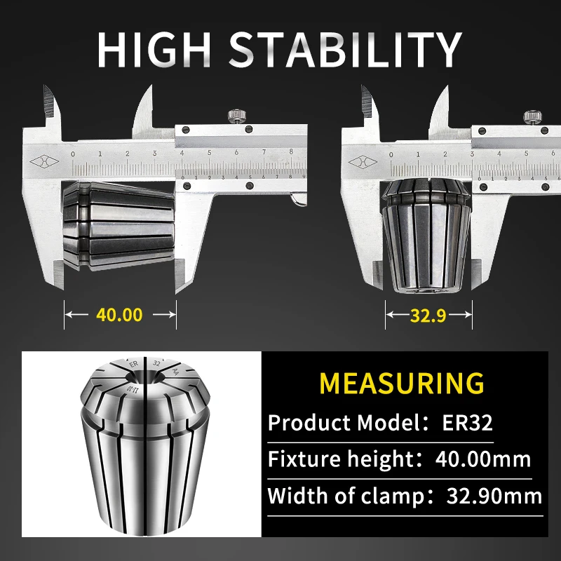 ER Collet Set 1 Set for Milling Tapping Grinding Carving and Other Processing ER11 ER16 ER20 ER25 spring collet,collet chuck,spring collet chuck,collet chuck holder,engraving collet chuck,wrench nut collet,collet clamping tool,collet block holder