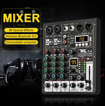 TKL 4 Channel 99 DSP Audio Mixer 48V Phantom Power USB Studio Sound Mixers Bluetooth DJ Console Mixing for Karaok 5