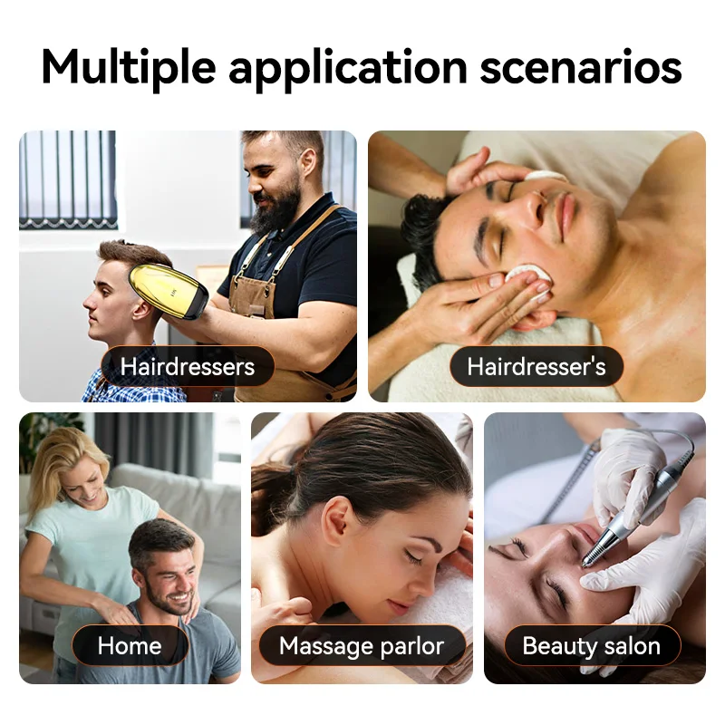 Professional Cordless Vibration Massager Barbers Salons USB Charging Body Neck Back Head Face Wireless Handheld Massage Machine