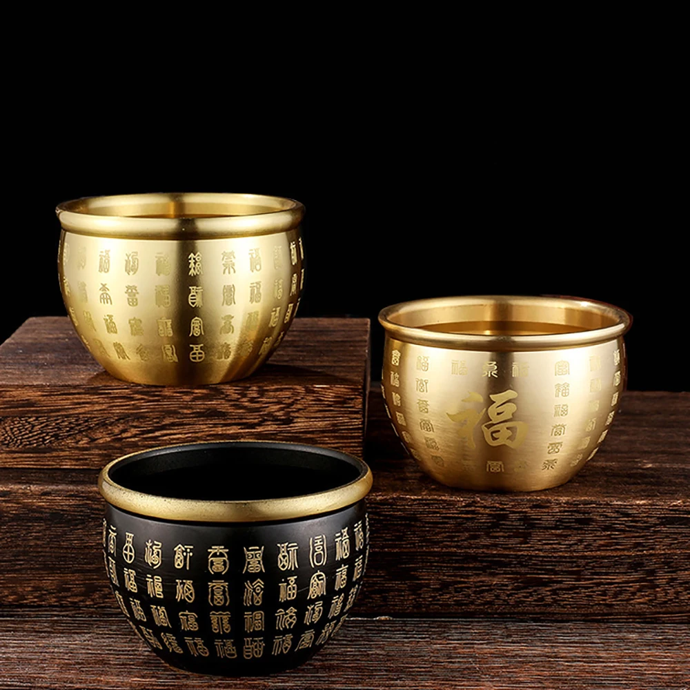 Vaso In Ottone Massiccio Piccolo Baifu Ricchezza Cornucopia, Decorazione Della Ciotola Dei Soldi Feng Shui Successo Della Fortuna Buona Fortuna Decora