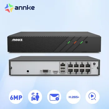 ANNKE 8CH 6MP POE Video Recorder H.265+ NVR For HD POE 2MP 3MP 4MP 5MP 6MP IP POE Cameras Home Surveillance Security System Kit 1