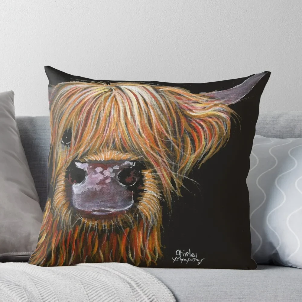 

SCOTTISH HAIRY HIGHLAND COW 'HENRY' By Shirley MacArthur Throw Pillow Custom Cushion Photo Sofas Covers Cushions Home Decor
