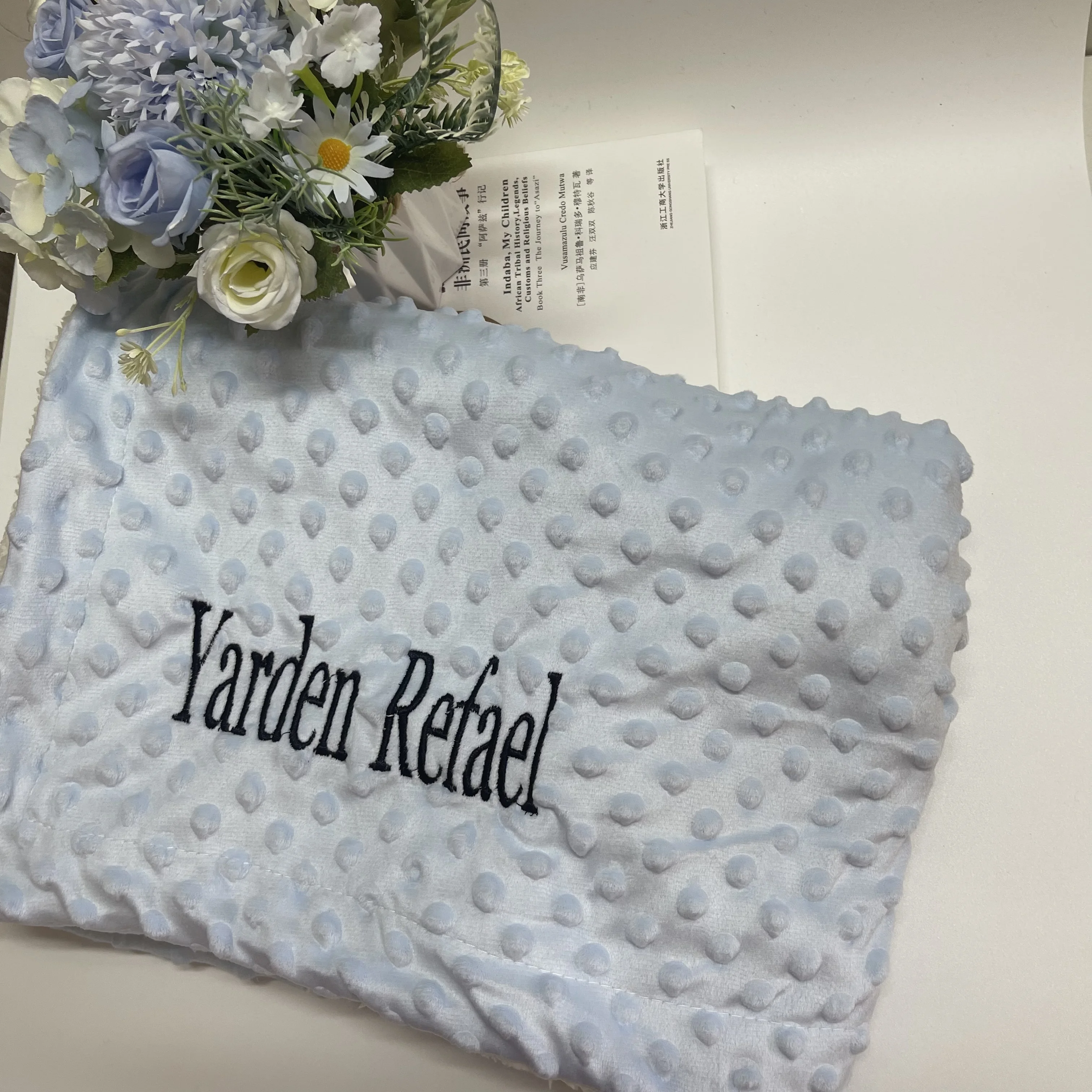 

Newborn Baby Gift Toddler Blankets Pink Blue Color Boys Girls Personalized Baby Blanket with Name Toddler Stroller Blankets