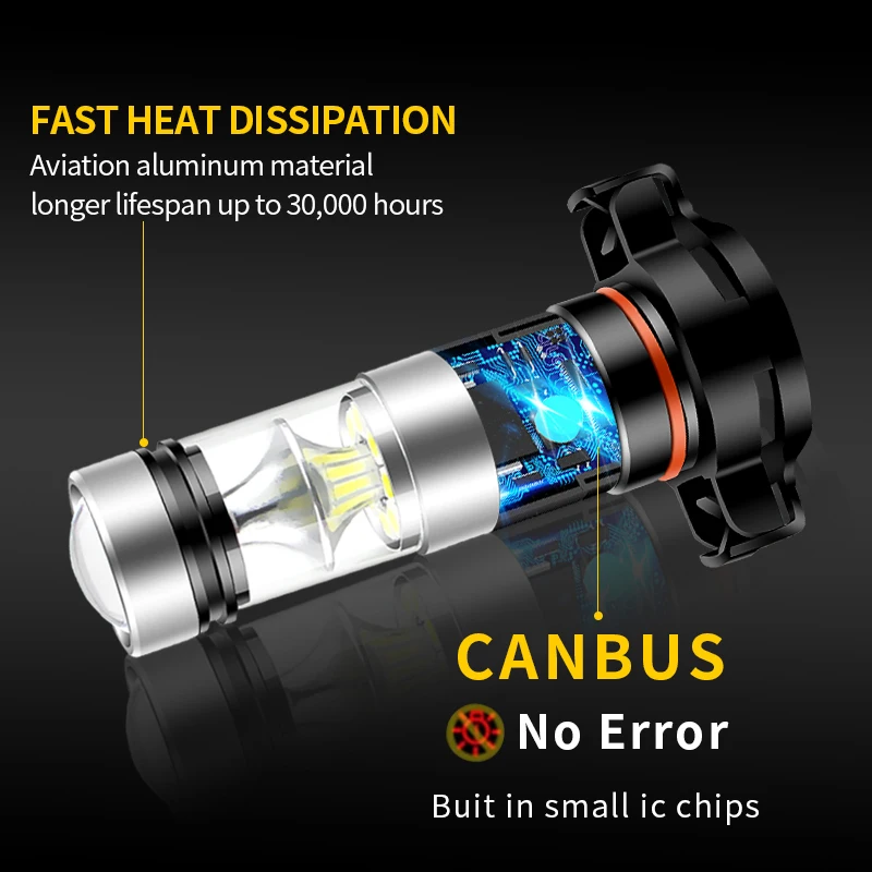 ڵ Ȱ LED , PSX24W H16 PWY24W PSY24W S19W, 20SMD 3030 Ĩ, Ȱ   , 3000K 6000K, 2 