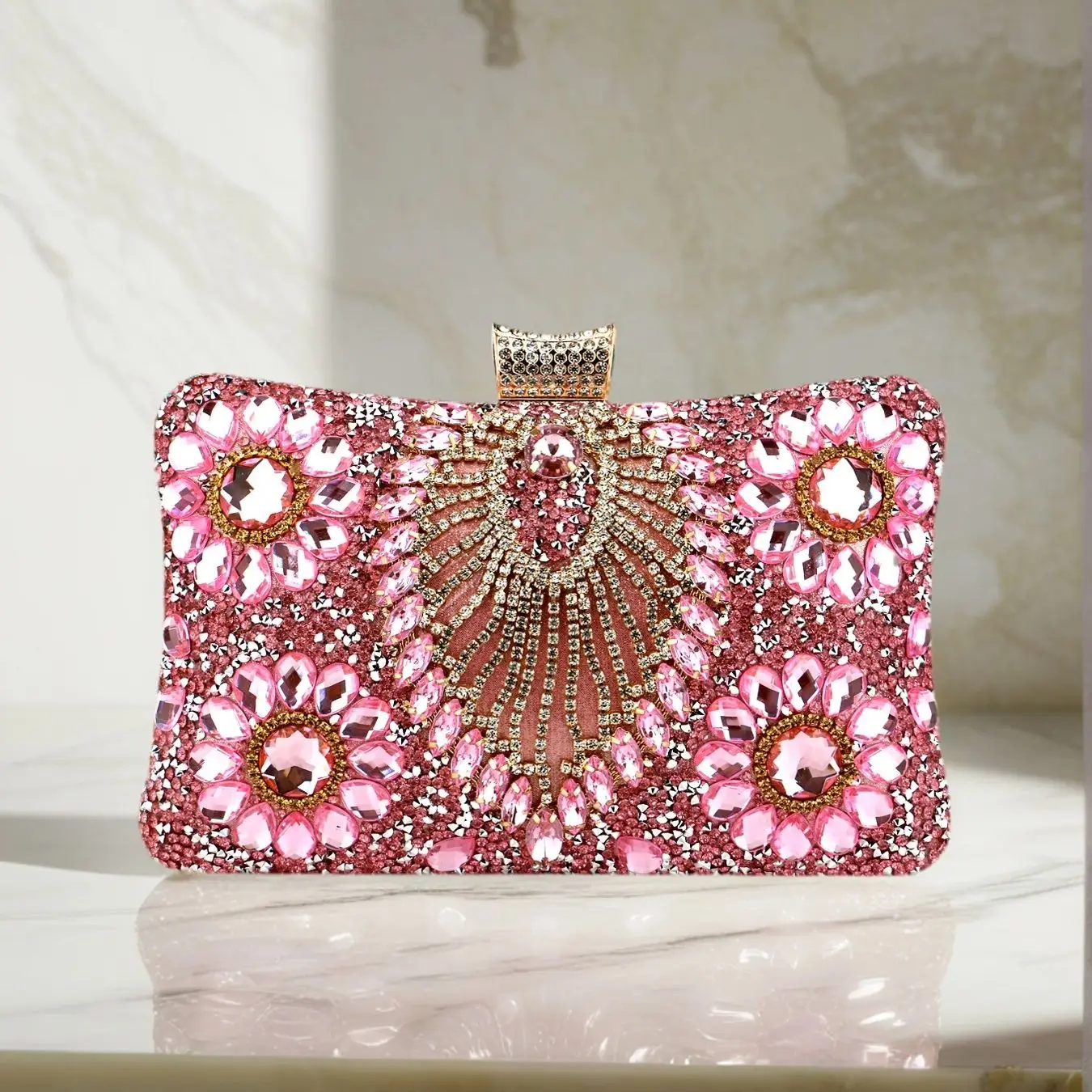 Acrylic Glitter Tassel Women Evening Clutch Bag