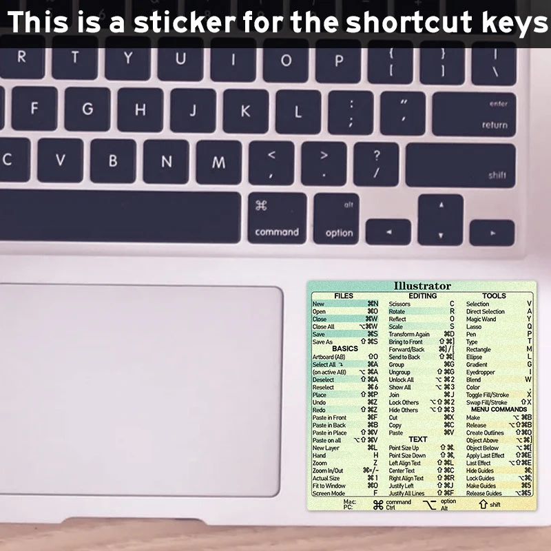 

1pc Computer Adobe Illustrator Keyboard Shortcut Key Tips Sticker For Pad Laptop And Desktop Student Gift Decoration Sticker