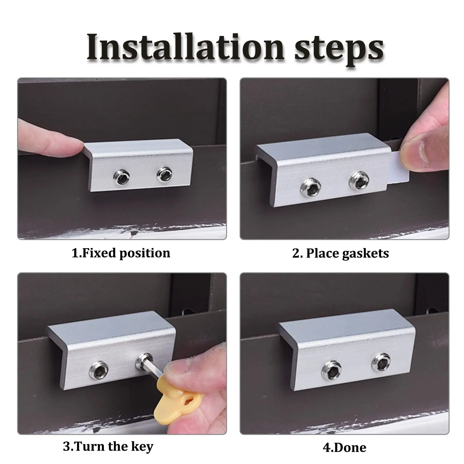 Window Lock Buckle Fixed Aluminum Alloy Screen Sliding Window Child Protection Safety Household Anti-Theft Limit Device 2pcs