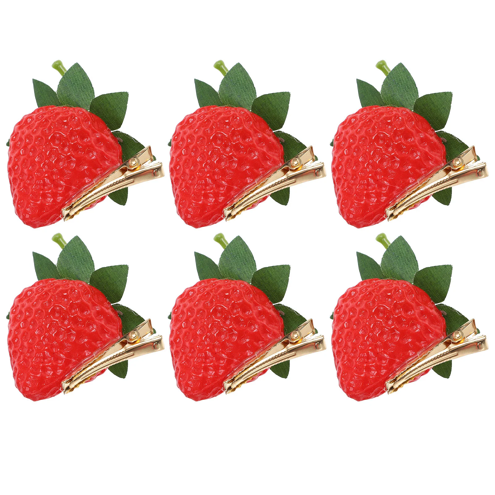 

6 Pcs Strawberry Barrettes Girl Hair Claw Clip Fruit Bobby Pins Snap Clips Modeling for Cute Accessories Resin Iron Baby