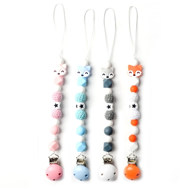 

N80C Baby Pacifier Clip Nursing Soother Holder DIY Silicone Beads Teether Chain Clip