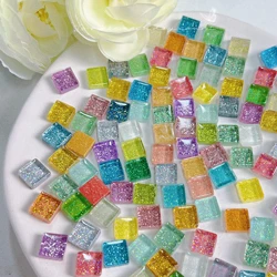 Blue Shine Assorted Glass Mosaic Tiles - 50 Piece Set for Crafts and Home Decoration (Candy Glitter)