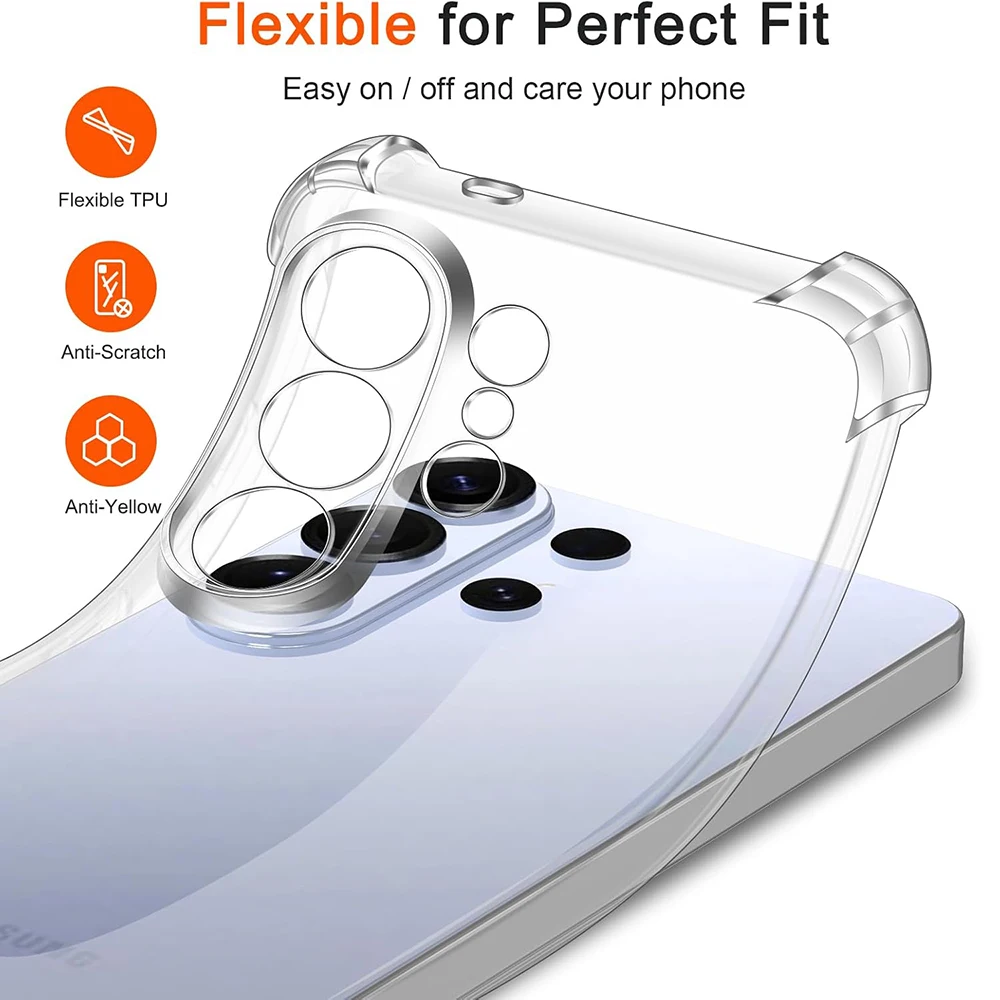 Shockproof Silicone Case - Clear Airbag Soft Shell Cover