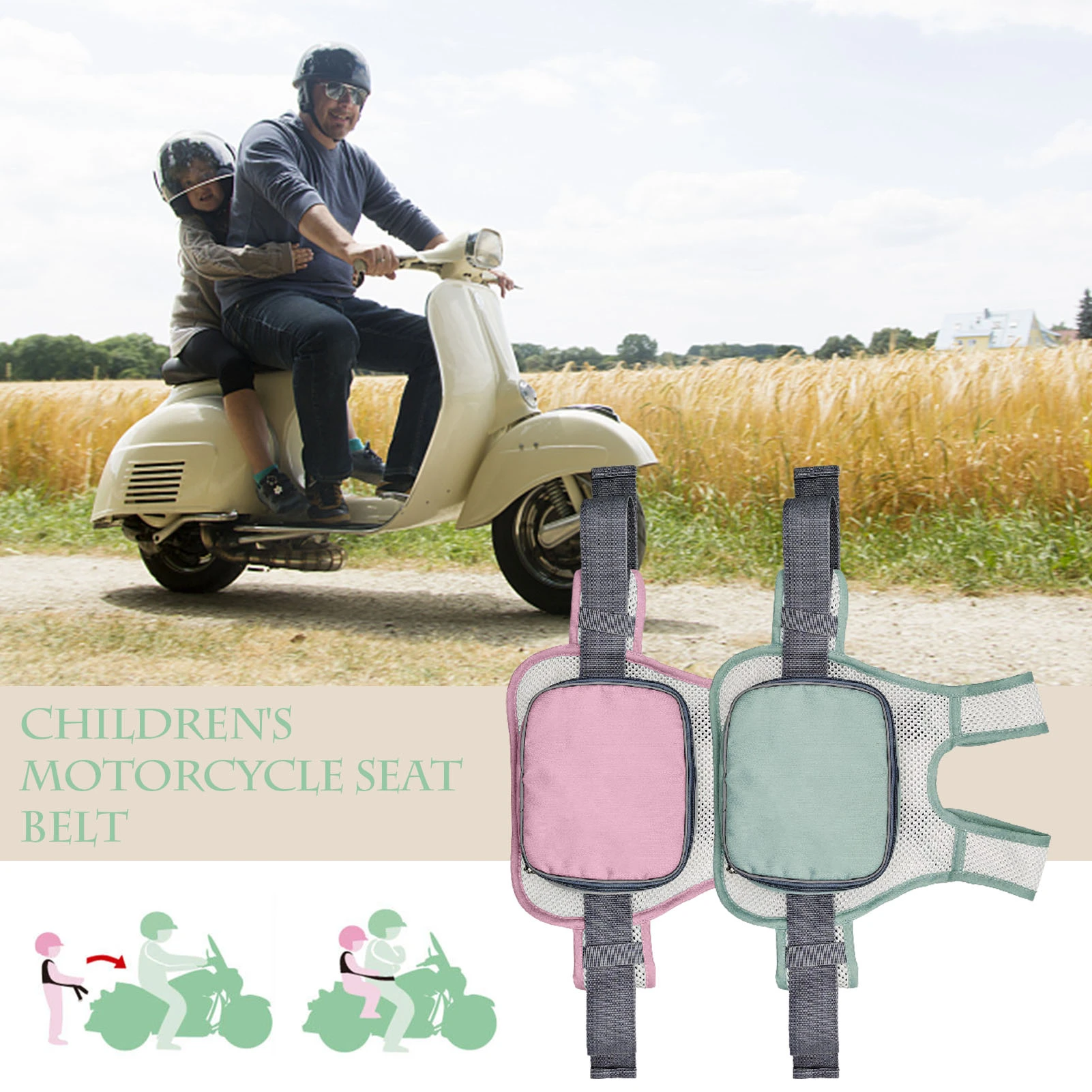 Cinturón de seguridad para motocicleta para niños, correa de ajustable para Moto, Scooter, arnés de pecho para niños, herramientas de protección para motocicleta| | - AliExpress