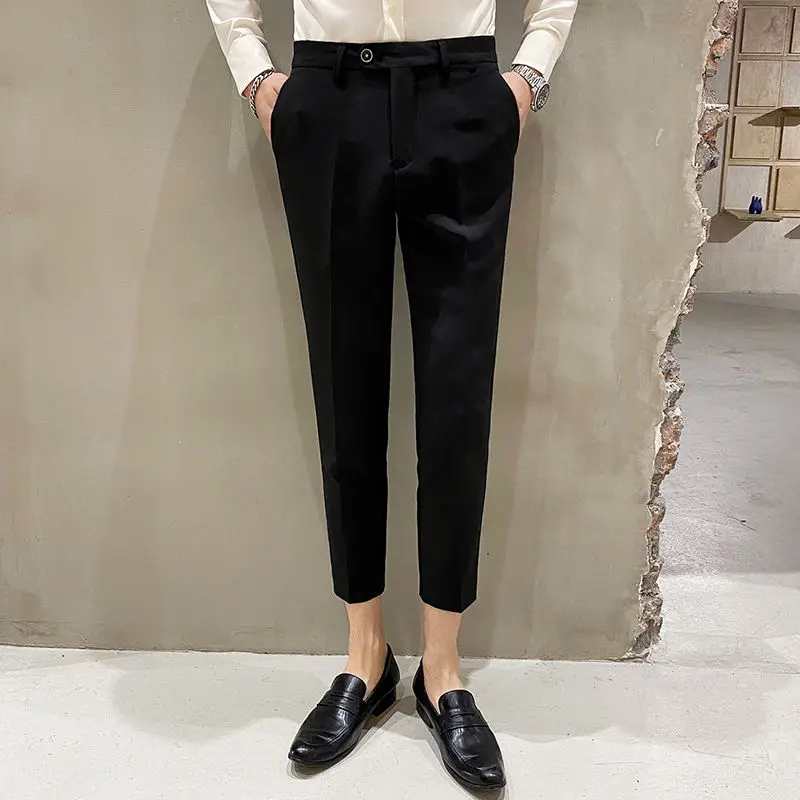 2024 Spring Summer Advanced Sense England Smart Casual Versatile Self Cultivation Trend Solid Color Commuting Men's Suit Pants