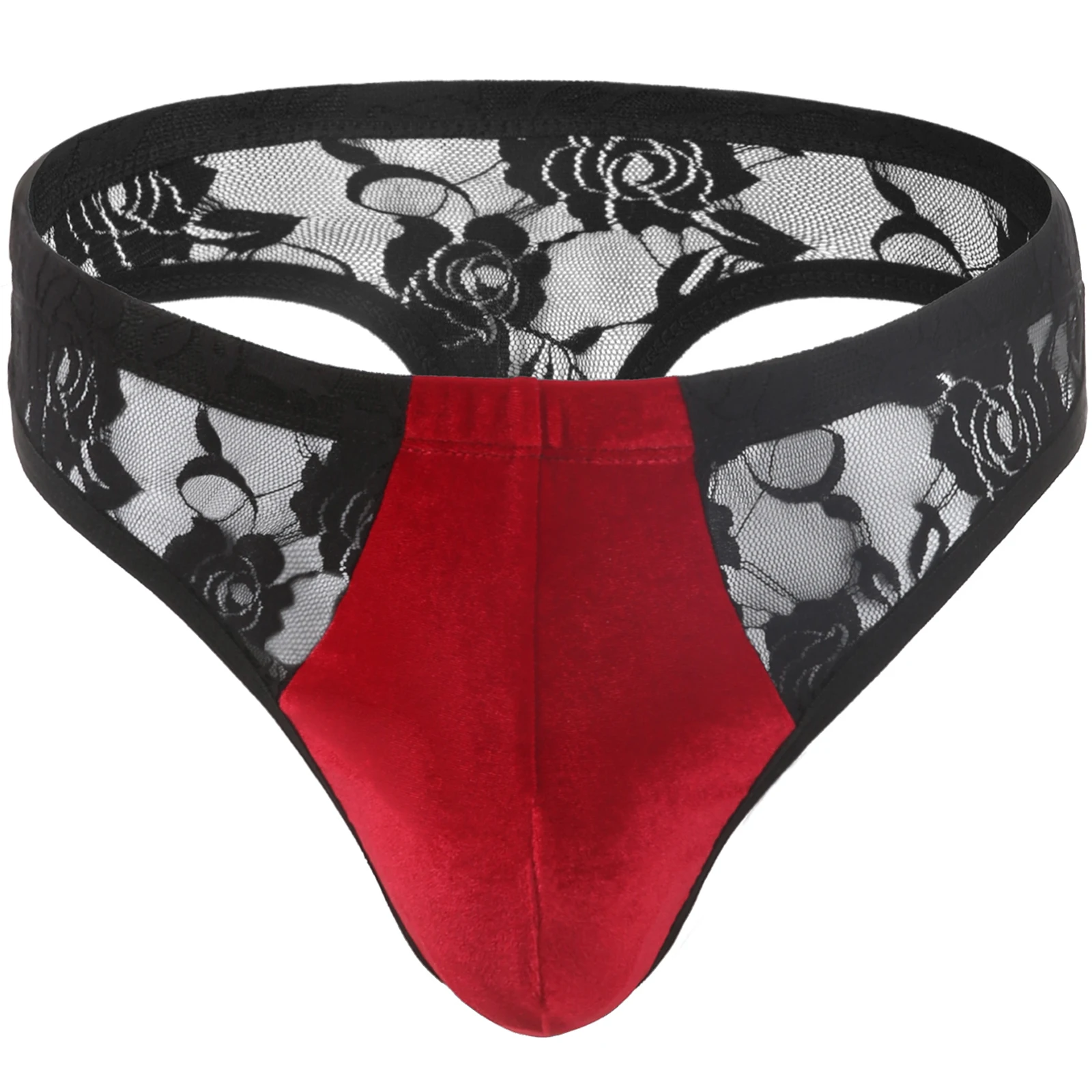 Sexy Christmas Thong See-Through Bikini Crossdress Rave Accessories Xmas Gift Erotic Lace T-Back Penis Large Pouches Lingerie