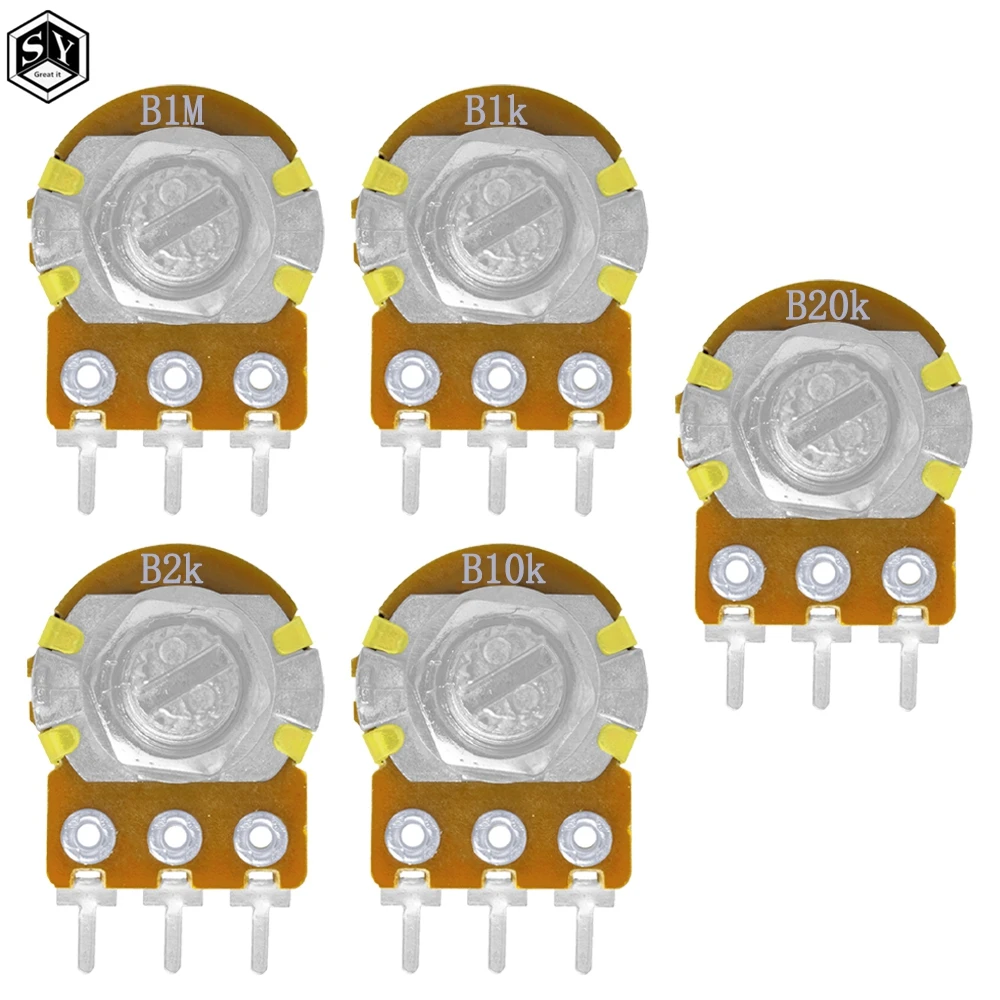 WH148 Linear Potentiometer 15mm Shaft With Nuts And Washers 3pin WH148 B1K B2K B5K B10K B20K B50K B100K B250K B500K B1M 1pcs linear potentiometer potentiometer kit electronic components