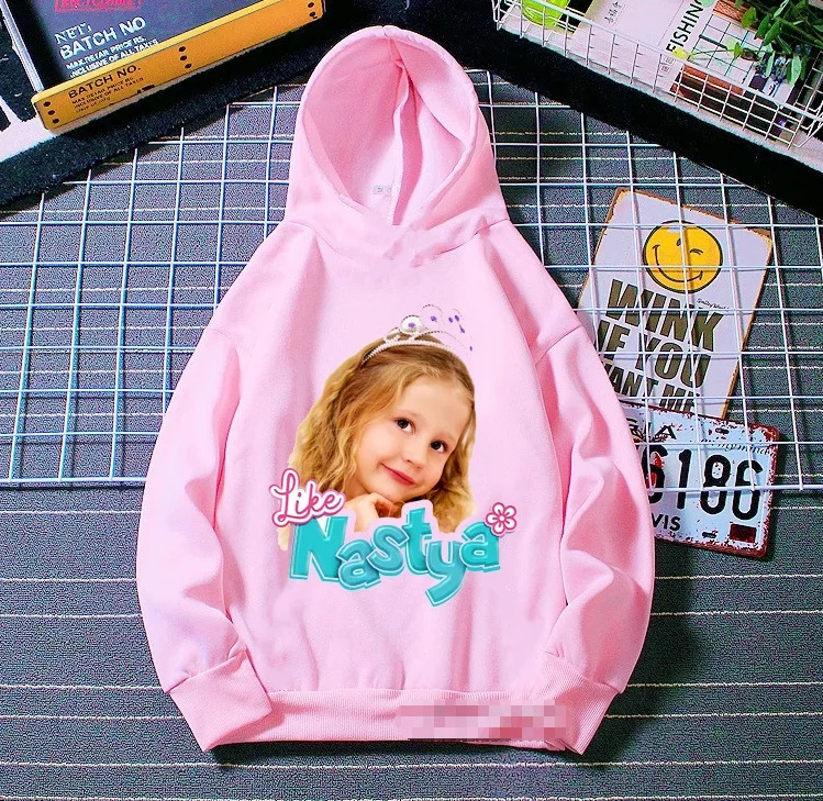 

Lovely Like Nastya Baby GirlsNew Spring Autumn Winter Sweatshirt Jacket Children's Hoodies Pink Tops