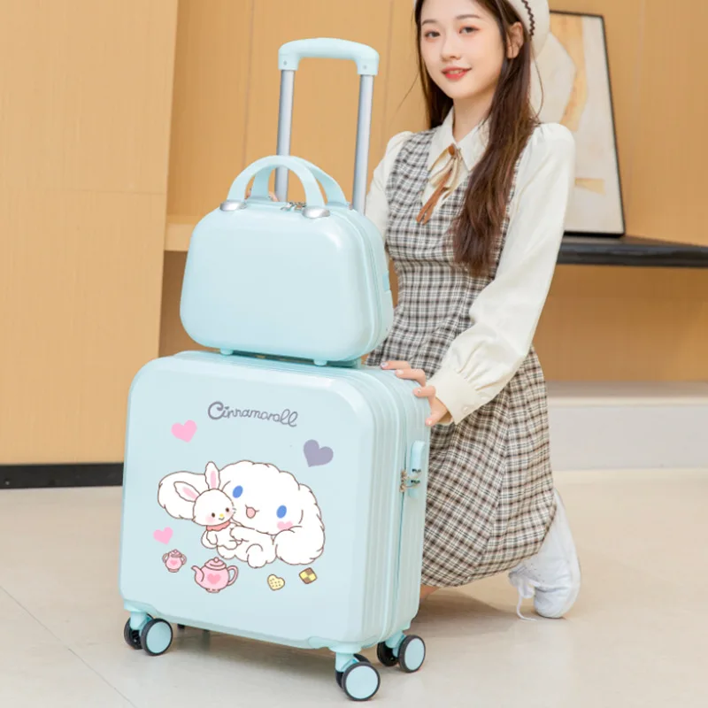 Sanrio Suitcase Cinnamoroll Kawaii Carry On Rolling Luggage 18 20 Inch