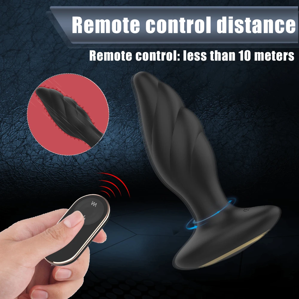 Anal Prostata Massager Rotation Vibrator Vibrationer Perlelegetøj til mandlig onani, bærbar silikone Anal Butt Plug_voghion.com