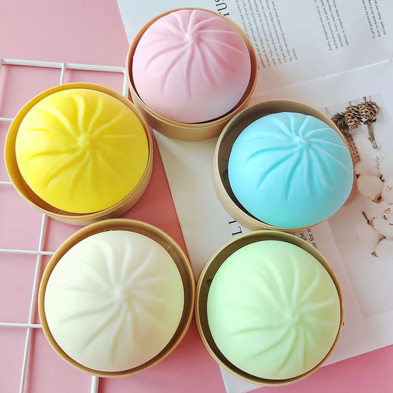 

Mini Simulation Steamed Buns Squeeze Toys Slow Rising Stress Relief Toys Antistress Funny Ball Dumpling Bun Model