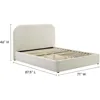 Modway Keynote Modern Queen Bed Frame with Curve Shaped Headboard in Alabaster, Upholstered in Performance Velvet, Queen Size Pl 2