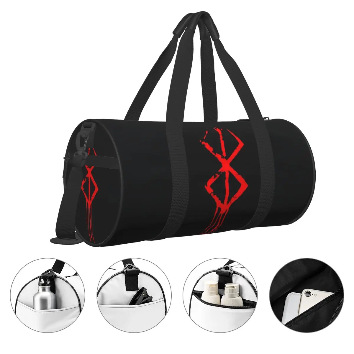 D-Demons Marks Japaese Sports Bags Cool Fashion Funny Travel Gym Bag Gym Accessories Fun Handbags Men Design Oxford Fitness Bag 3