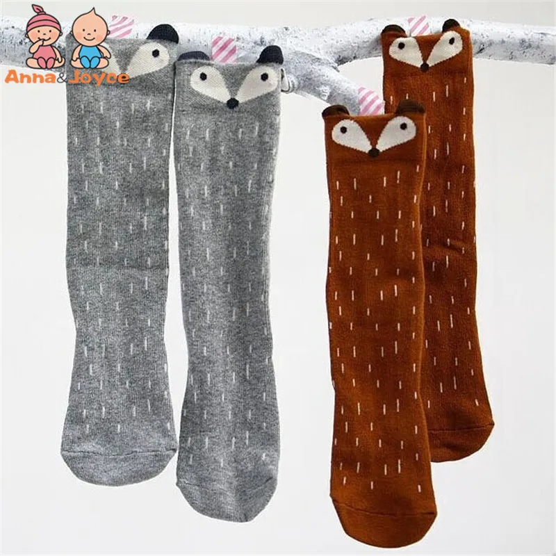 Fancy Designer Grey Kawaii Cartoon Fox Brand Leg Warmers Baby Boys Girls Stocking Protectors | Детская одежда и обувь