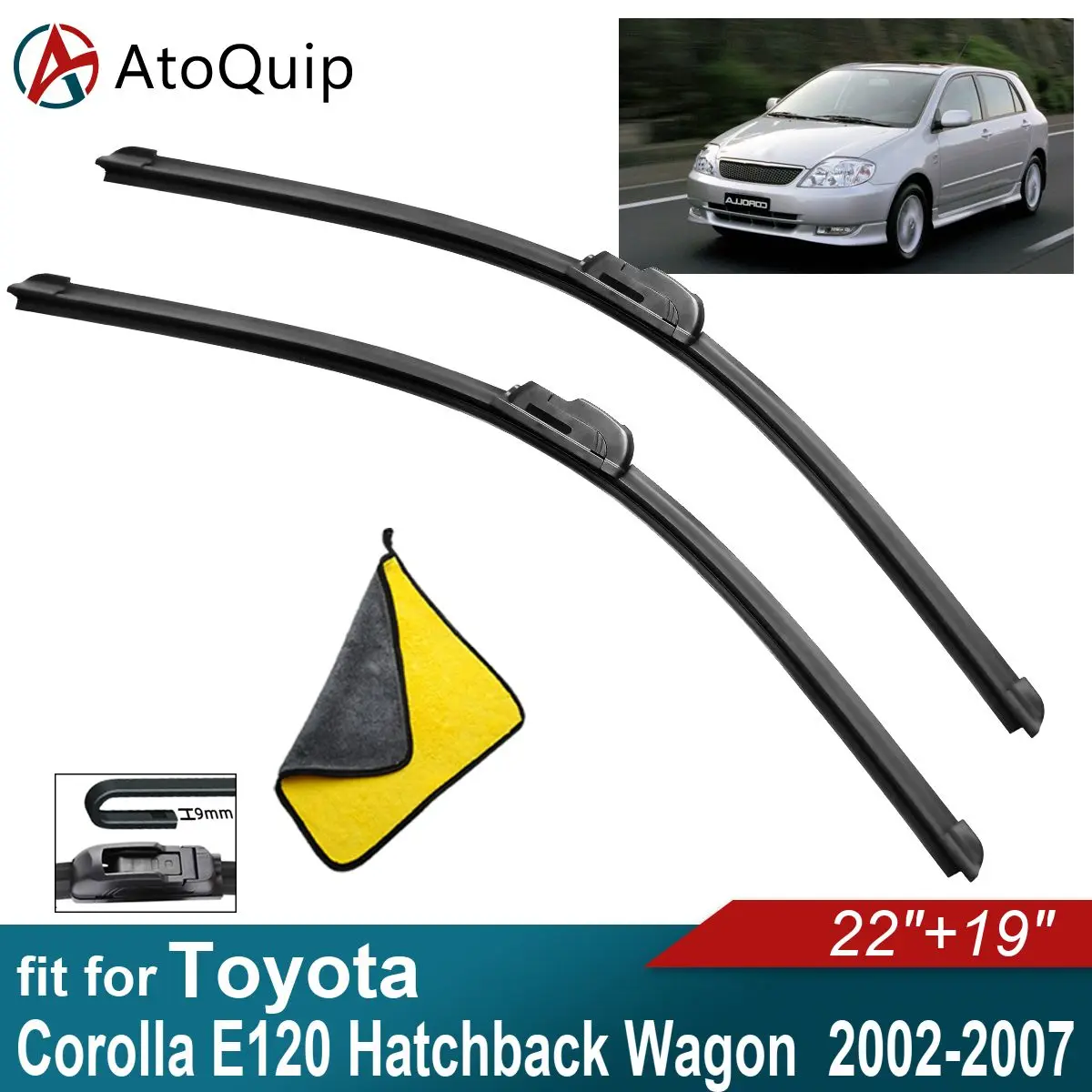 

Car Windshield Wiper Blades Fit For Toyota Corolla E120 Hatchback Wagon Wiper Blades Soft Rubber Auto Front Windscreen