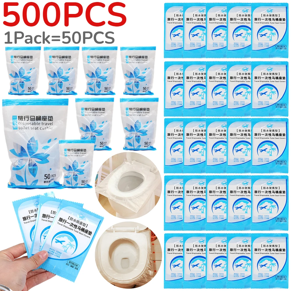 Disposable Toilet Seat Cover Waterproof Safety Toilet Seat Mat Individually Packed Cover Pads Outdoor Camping