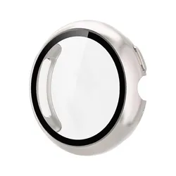 Premium Protective Case with Tempered Glass for Pixel Watch - Bumper Shell & Screen Protector (Starlight)