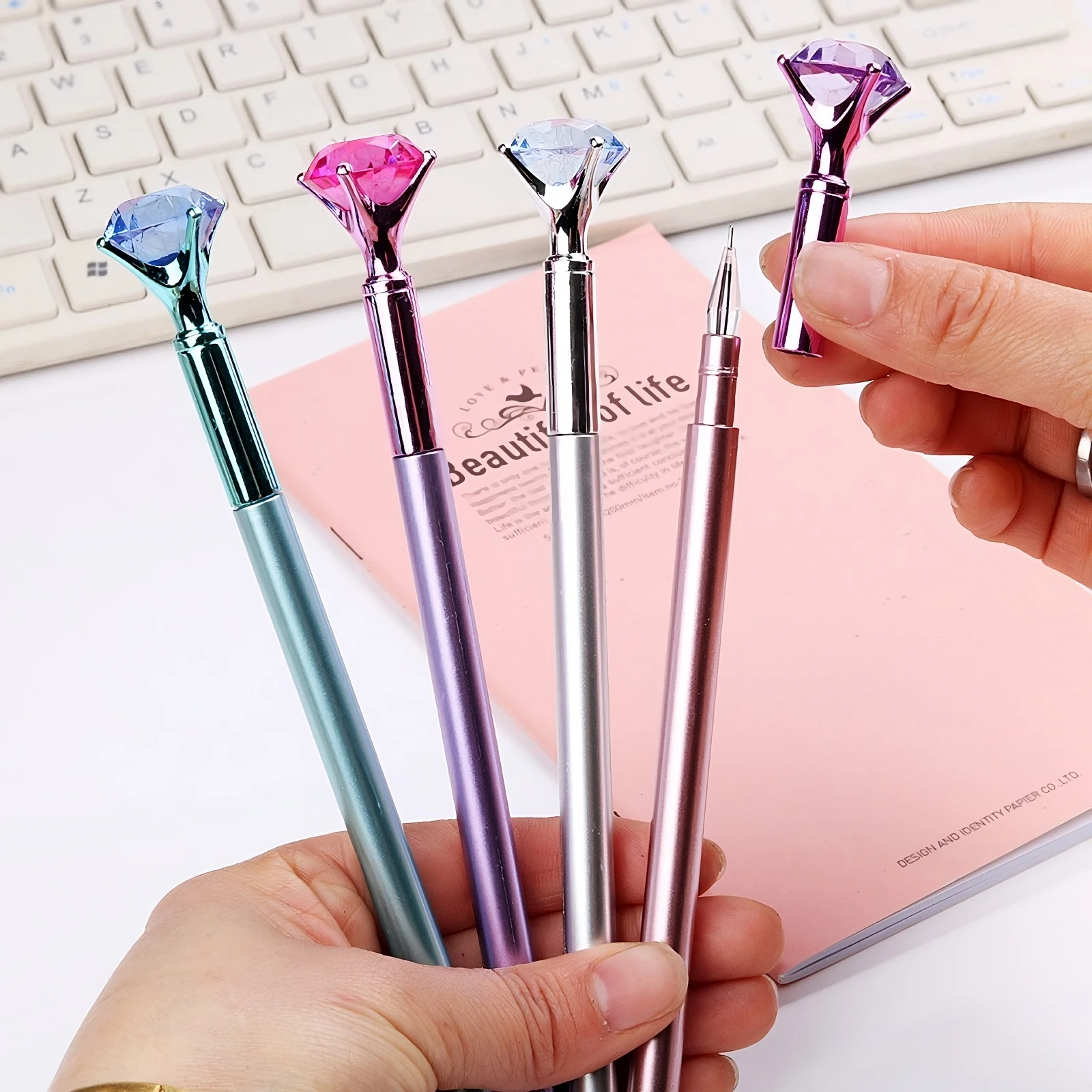 

Crystal Rose Gel Pen Student Stationery Office Supplies