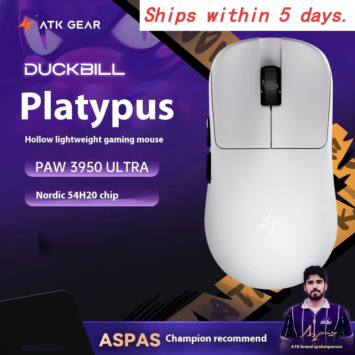 ATK Duckbill Series Gaming Mouse ApexShark Firmware ≥20000FPS 8K