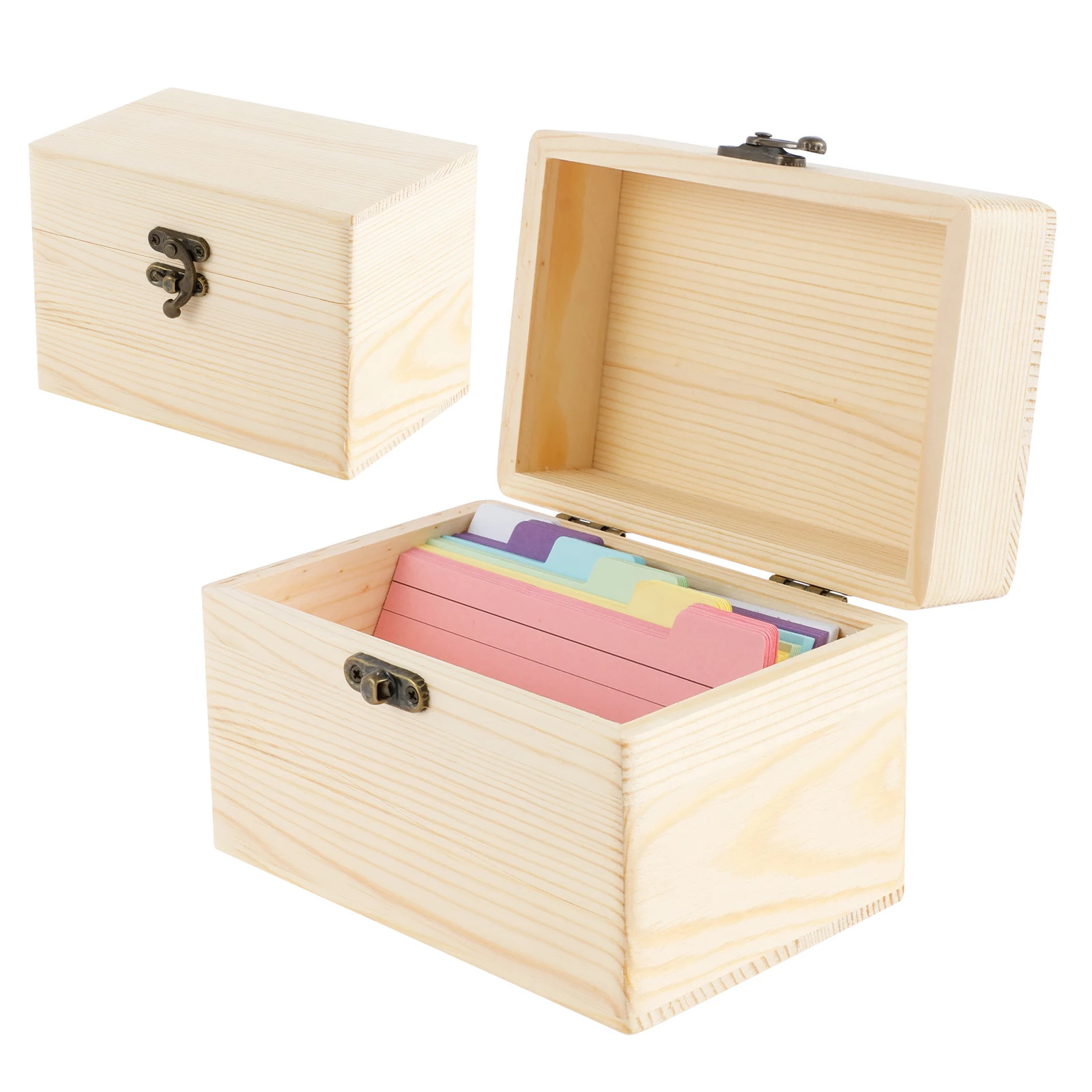 Wooden Business Card Storage Box Organizer