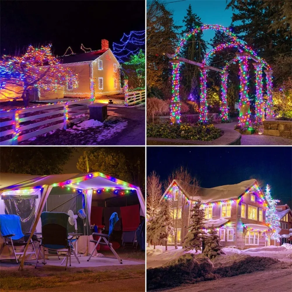50-300 LED String Lights Solar Christmas Fairy Garden Outdoor Party 8 Modes Balcony Tree Patio Wedding Decor