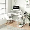 L Shaped Gaming Desk, 47 Inch Computer Desk with Adjustable Stand & RGB Lights, Corner Desk for Power Outlet, Carbon Fibe 2