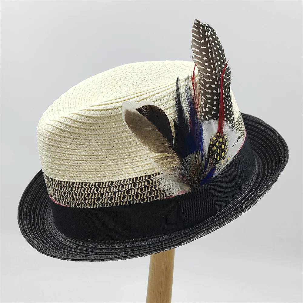 2023 straw hat concave-convex top new color ribbon accessories sun
