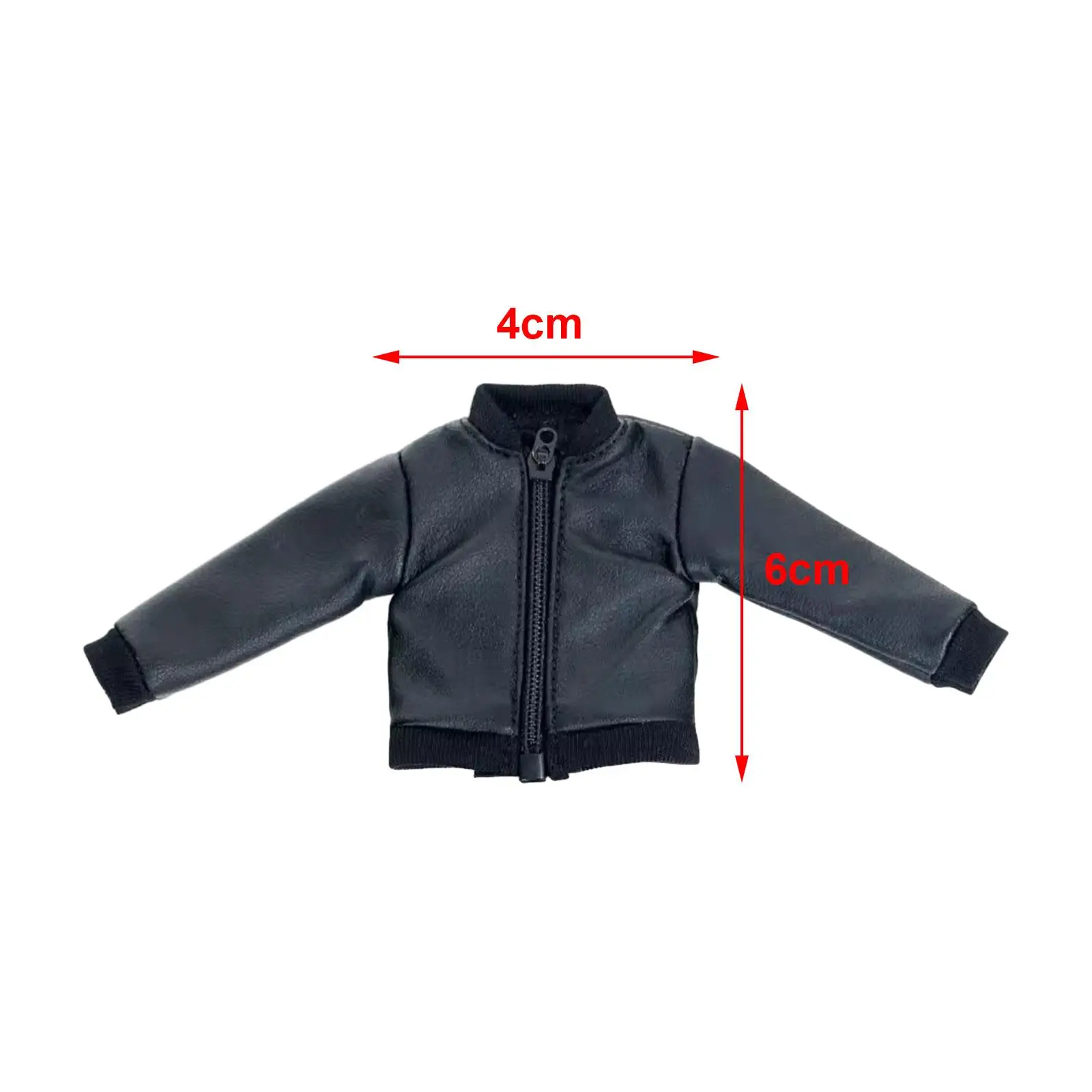 1/12 PU Leather Jacket 1/12 Scale Figure Stand Collar Jacket Dress up Retro Doll Clothes for 6inch Male Figures Costume