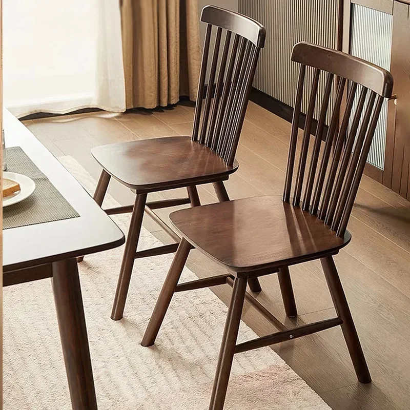 Accent Dining Chairs Set of 4,Solid Oak Wood Dining Chair with Comfortable Backrest,Sturdy Wooden Chairs for Kitchen with 4 Sets